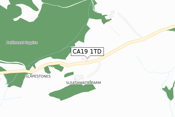 CA19 1TD map - large scale - OS Open Zoomstack (Ordnance Survey)