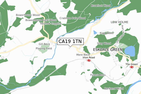 CA19 1TN map - small scale - OS Open Zoomstack (Ordnance Survey)