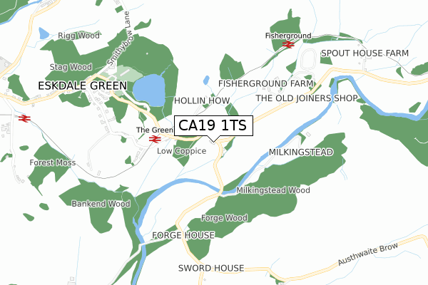 CA19 1TS map - small scale - OS Open Zoomstack (Ordnance Survey)