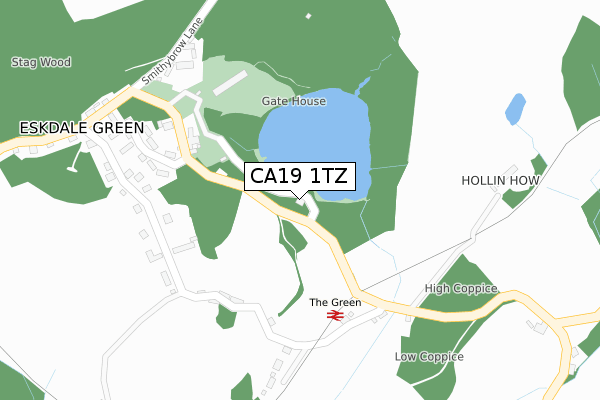 CA19 1TZ map - large scale - OS Open Zoomstack (Ordnance Survey)