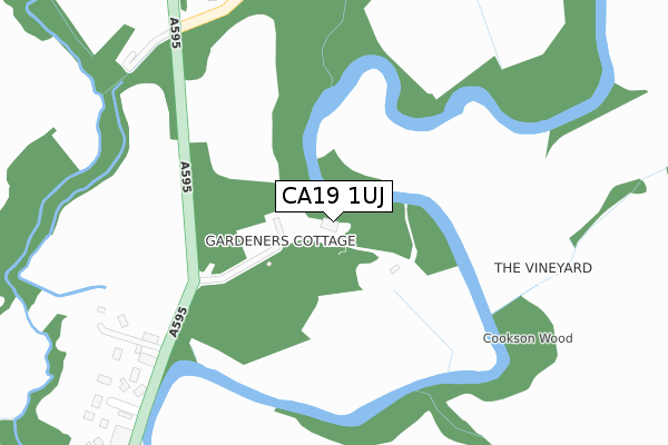 CA19 1UJ map - large scale - OS Open Zoomstack (Ordnance Survey)