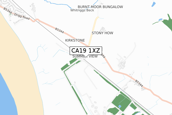 CA19 1XZ map - small scale - OS Open Zoomstack (Ordnance Survey)