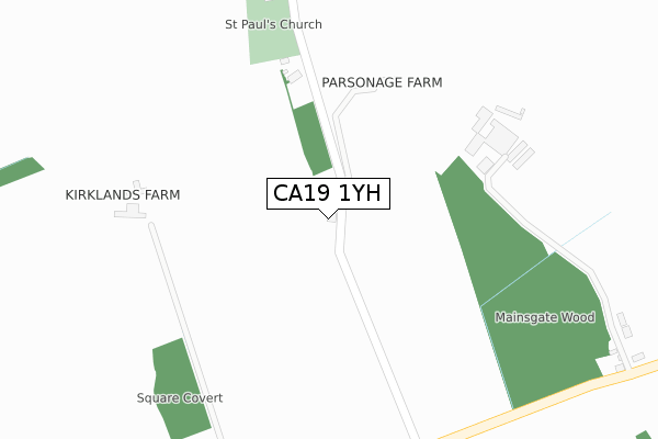 CA19 1YH map - large scale - OS Open Zoomstack (Ordnance Survey)