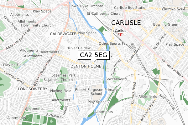 CA2 5EG map - small scale - OS Open Zoomstack (Ordnance Survey)