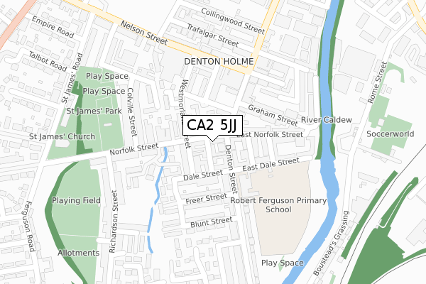 CA2 5JJ map - large scale - OS Open Zoomstack (Ordnance Survey)