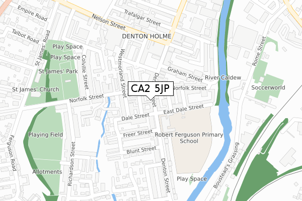 CA2 5JP map - large scale - OS Open Zoomstack (Ordnance Survey)