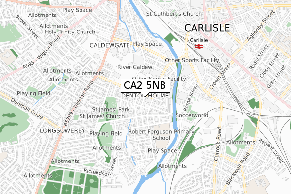 CA2 5NB map - small scale - OS Open Zoomstack (Ordnance Survey)