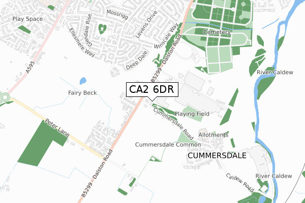 CA2 6DR map - small scale - OS Open Zoomstack (Ordnance Survey)