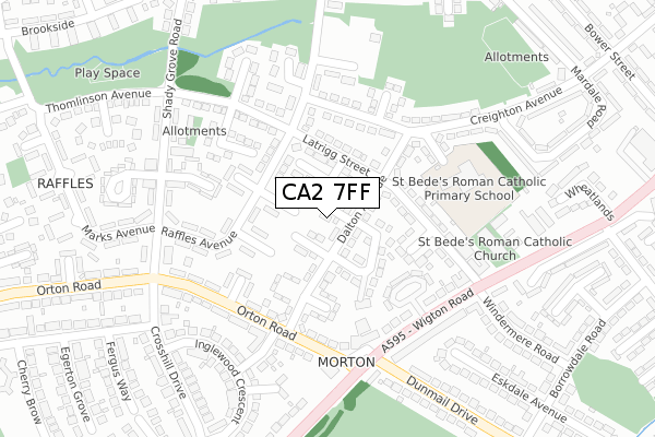 CA2 7FF map - large scale - OS Open Zoomstack (Ordnance Survey)