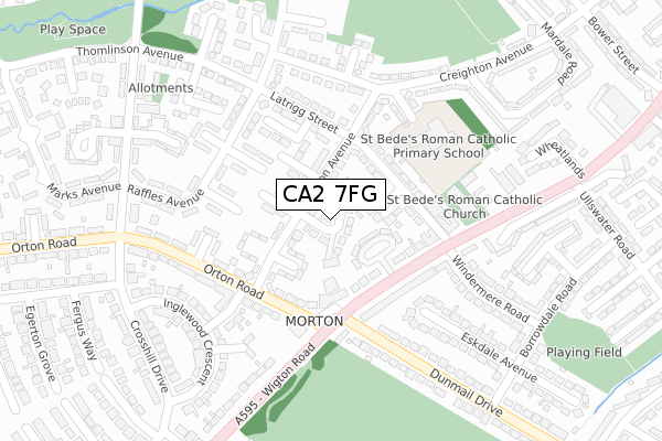 CA2 7FG map - large scale - OS Open Zoomstack (Ordnance Survey)