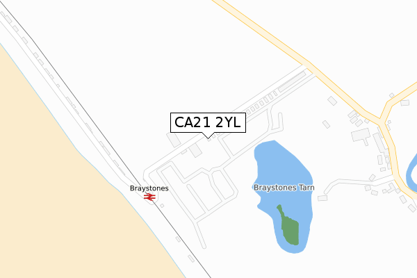 CA21 2YL map - large scale - OS Open Zoomstack (Ordnance Survey)