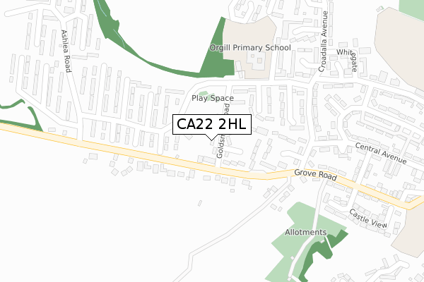 CA22 2HL map - large scale - OS Open Zoomstack (Ordnance Survey)