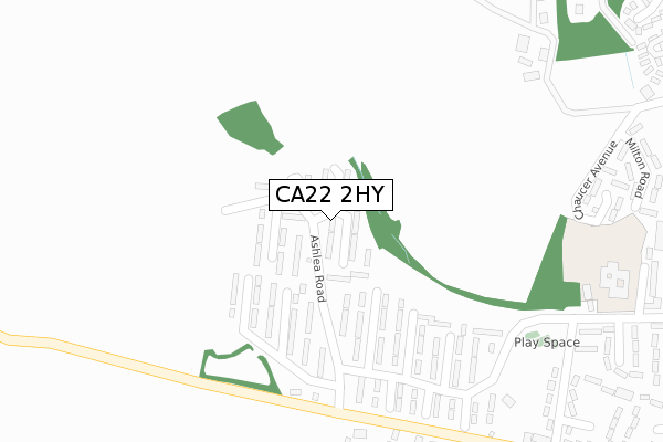 CA22 2HY map - large scale - OS Open Zoomstack (Ordnance Survey)