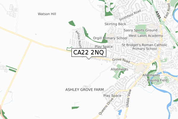 CA22 2NQ map - small scale - OS Open Zoomstack (Ordnance Survey)