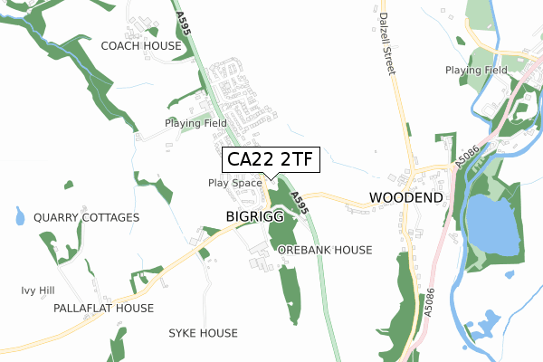 CA22 2TF map - small scale - OS Open Zoomstack (Ordnance Survey)