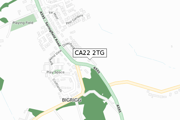 CA22 2TG map - large scale - OS Open Zoomstack (Ordnance Survey)