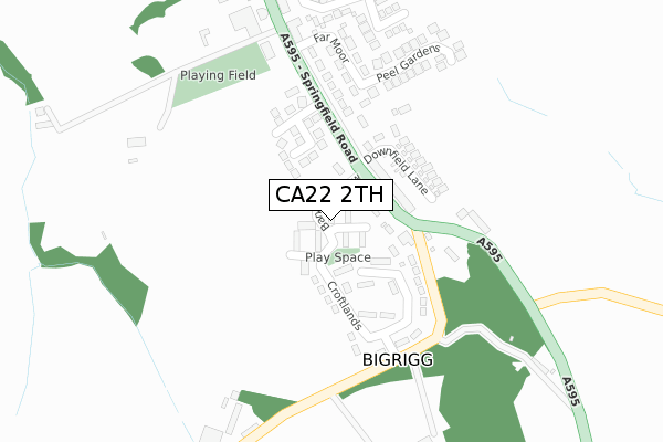 CA22 2TH map - large scale - OS Open Zoomstack (Ordnance Survey)