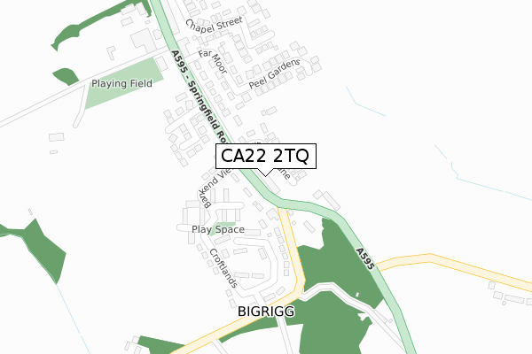 CA22 2TQ map - large scale - OS Open Zoomstack (Ordnance Survey)