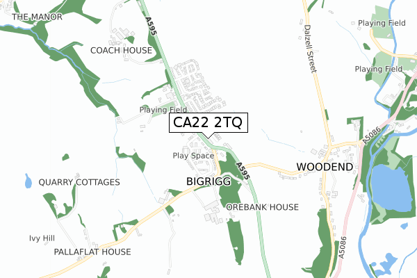 CA22 2TQ map - small scale - OS Open Zoomstack (Ordnance Survey)