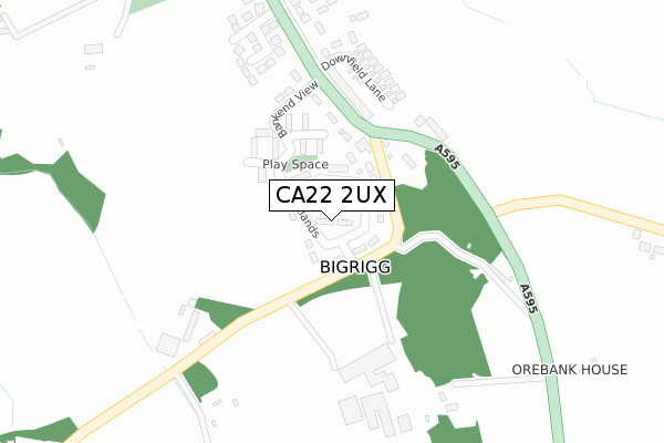 CA22 2UX map - large scale - OS Open Zoomstack (Ordnance Survey)