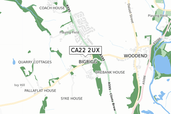 CA22 2UX map - small scale - OS Open Zoomstack (Ordnance Survey)