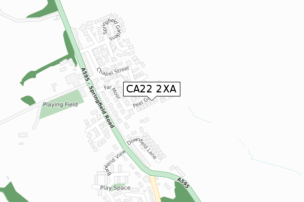 CA22 2XA map - large scale - OS Open Zoomstack (Ordnance Survey)