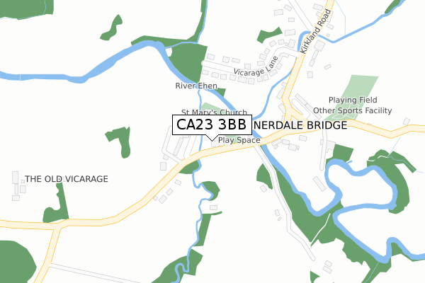 CA23 3BB map - large scale - OS Open Zoomstack (Ordnance Survey)