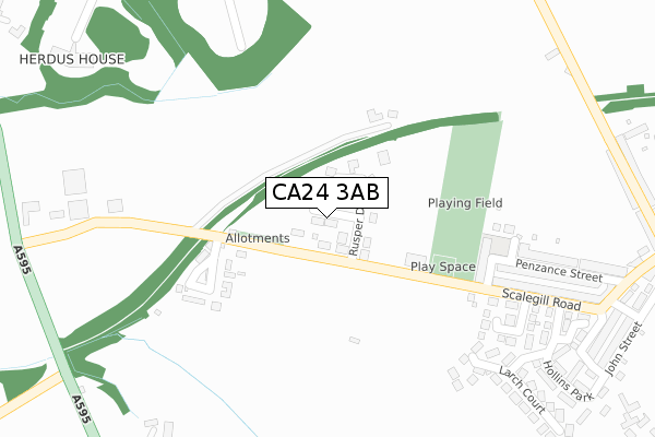 CA24 3AB map - large scale - OS Open Zoomstack (Ordnance Survey)