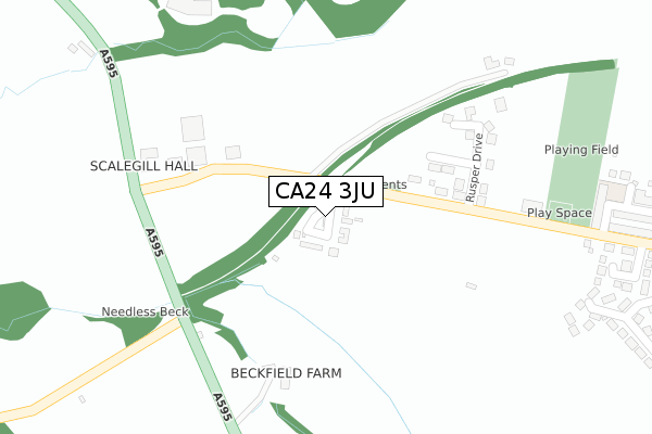 CA24 3JU map - large scale - OS Open Zoomstack (Ordnance Survey)