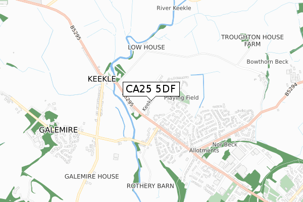 CA25 5DF map - small scale - OS Open Zoomstack (Ordnance Survey)