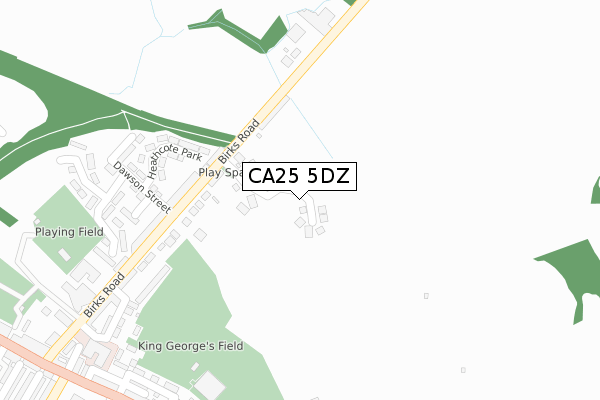 CA25 5DZ map - large scale - OS Open Zoomstack (Ordnance Survey)