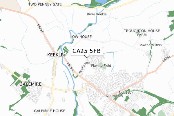 CA25 5FB map - small scale - OS Open Zoomstack (Ordnance Survey)