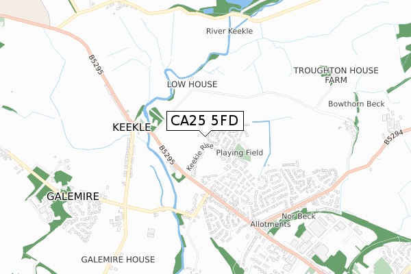 CA25 5FD map - small scale - OS Open Zoomstack (Ordnance Survey)