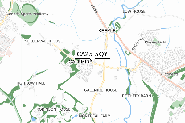 CA25 5QY map - small scale - OS Open Zoomstack (Ordnance Survey)