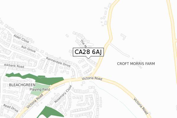 CA28 6AJ map - large scale - OS Open Zoomstack (Ordnance Survey)