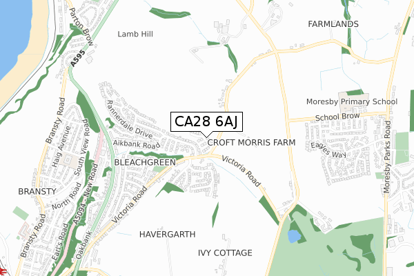 CA28 6AJ map - small scale - OS Open Zoomstack (Ordnance Survey)