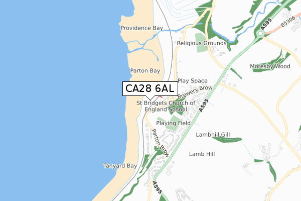 CA28 6AL map - small scale - OS Open Zoomstack (Ordnance Survey)