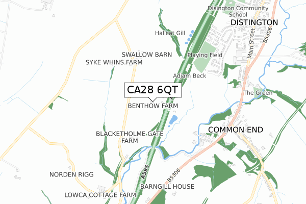 CA28 6QT map - small scale - OS Open Zoomstack (Ordnance Survey)