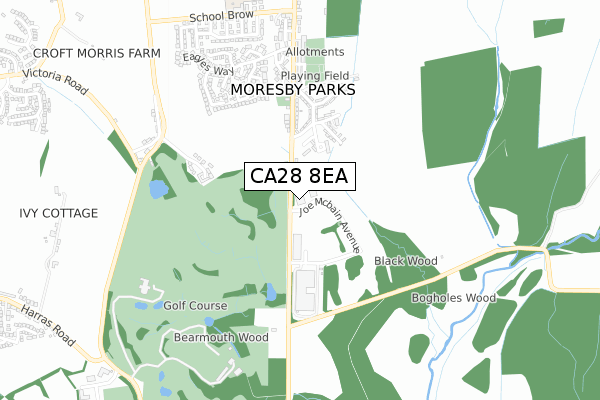 CA28 8EA map - small scale - OS Open Zoomstack (Ordnance Survey)