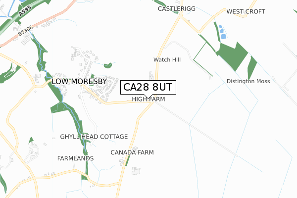 CA28 8UT map - small scale - OS Open Zoomstack (Ordnance Survey)