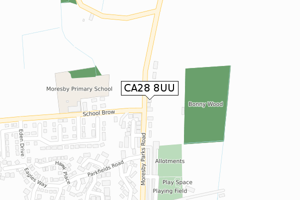 CA28 8UU map - large scale - OS Open Zoomstack (Ordnance Survey)