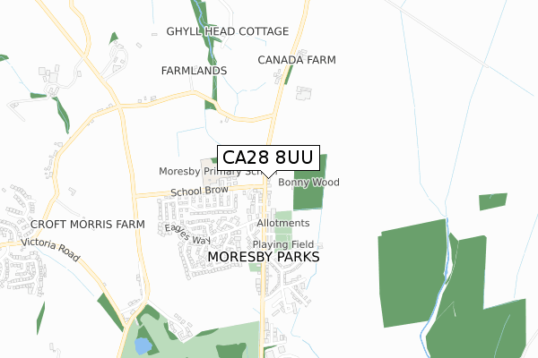 CA28 8UU map - small scale - OS Open Zoomstack (Ordnance Survey)