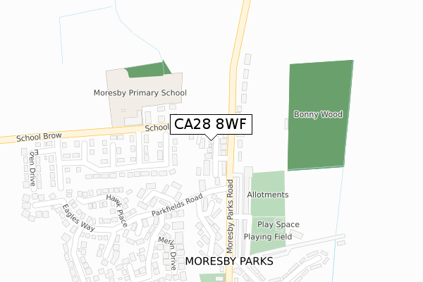 CA28 8WF map - large scale - OS Open Zoomstack (Ordnance Survey)