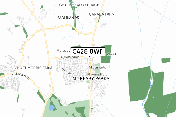 CA28 8WF map - small scale - OS Open Zoomstack (Ordnance Survey)