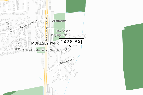 CA28 8XJ map - large scale - OS Open Zoomstack (Ordnance Survey)