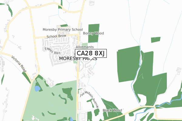 CA28 8XJ map - small scale - OS Open Zoomstack (Ordnance Survey)