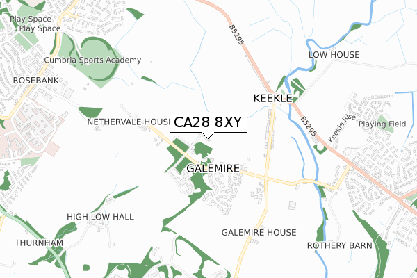 CA28 8XY map - small scale - OS Open Zoomstack (Ordnance Survey)