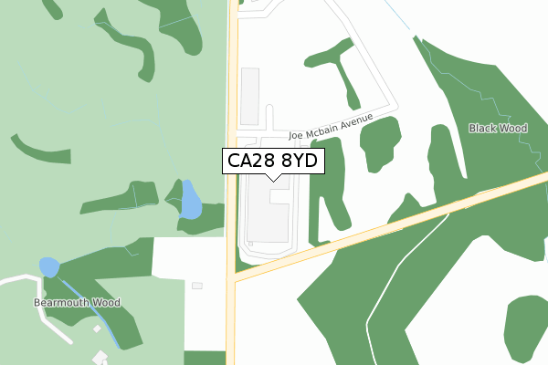 CA28 8YD map - large scale - OS Open Zoomstack (Ordnance Survey)