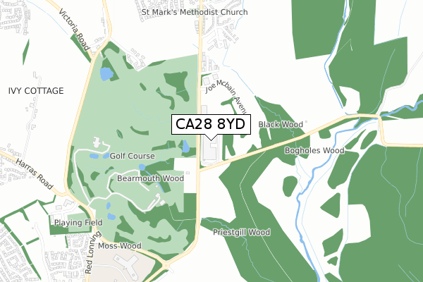 CA28 8YD map - small scale - OS Open Zoomstack (Ordnance Survey)