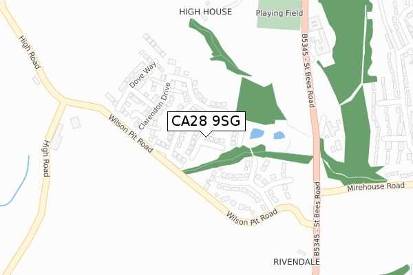 CA28 9SG map - large scale - OS Open Zoomstack (Ordnance Survey)